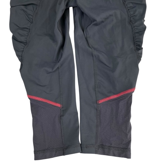 lululemon 4 Pace Rurched Side Crop Legging Gray Coral sz 4 - Picture 8 of 12